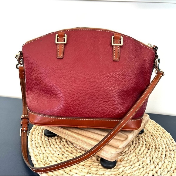 Dooney & Bourke Handbag Pebble Grain Leather Darcy Burgundy Satchel Crossbody - Picture 3 of 16